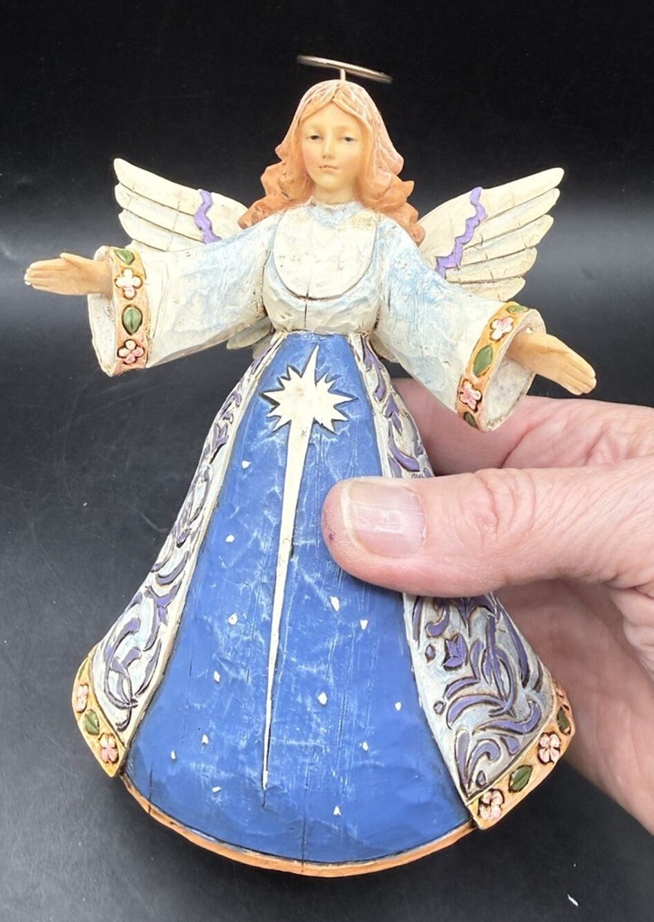 Vintage Christmas Ornament - JIM SHORE HANGNG ANGEL - 6.5" EUC -LO29